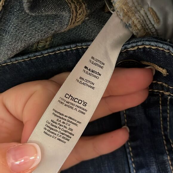 Chico's Blue Boot Cut Jeans Classic Style - Picture 4 of 7